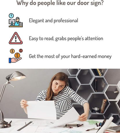 Working Sign for Door, 2 Pack (Printed on Both Sides), 9.3″x3.5″ PVC Plastic, Home Office Accessories, Do Not Disturb, Studying, Working from Home, Do Not Disturb Door Hanger Sign