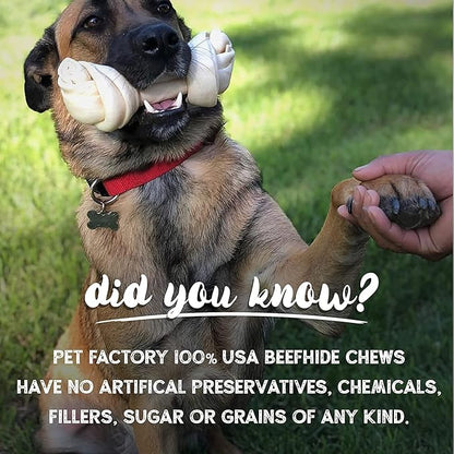 Pet Factory 100% Made in USA Beefhide 5" Chip Rolls Dog Chew Treats - Peanut Butter Flavor, 20 Count/1 Pack