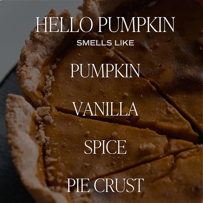 Sweet Water Decor Hello Pumpkin Candle - Fall Soy Candles with Pumpkin, Warm Spices, Vanilla and Buttery Pie Crust - Pumpkin Candles for Home with 50 Hours Burn Time - 11oz Wood Lid White Jar Candle