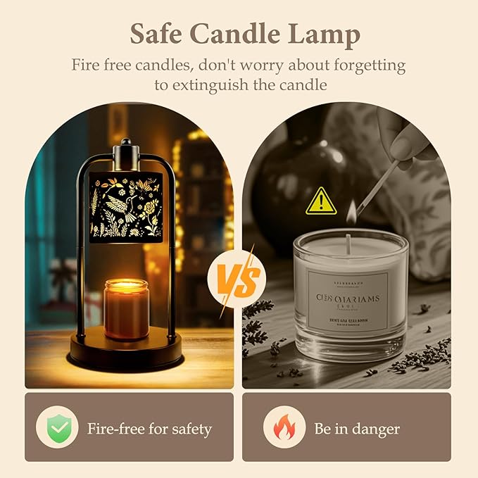 Candle Warmer Lamp Electric with Timer: Wax Melts for Warmer Yankee Candles Large - Dimmable Candle Warmer for Birthday Christmas Gift Bedroom Home Decor