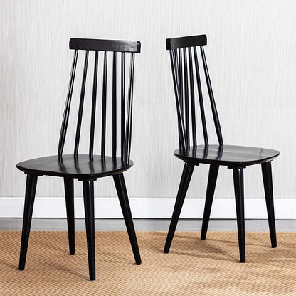 DUHOME Black Windsor Wooden Dining Chairs Set of 8, Wood Dining Room Chair Black Spindle Side Kitchen Room Country Farmhouse Chairs