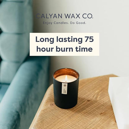 Calyan Wax Co. Rose & Peony Scented Candle - 75 Hour Burn - Luxury Non Toxic Soy Wax Candles - Long Lasting Black Tumbler Jar Candle for Home - 10.2oz