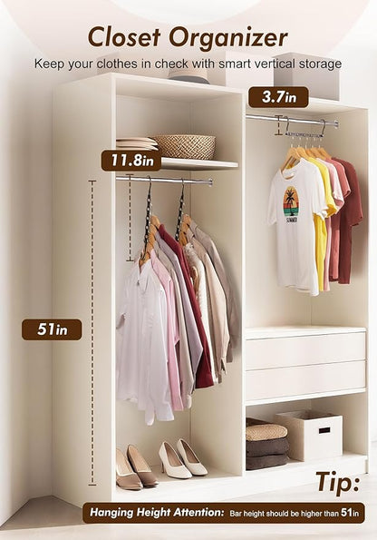 HOUSE DAY Closet Organizers and Storage 6 Pack, College Dorm Room Essentials, Multifunctional Organizer Magic Space Saving Hangers with 5 Holes, Storage Organization for Wardrobe Closet