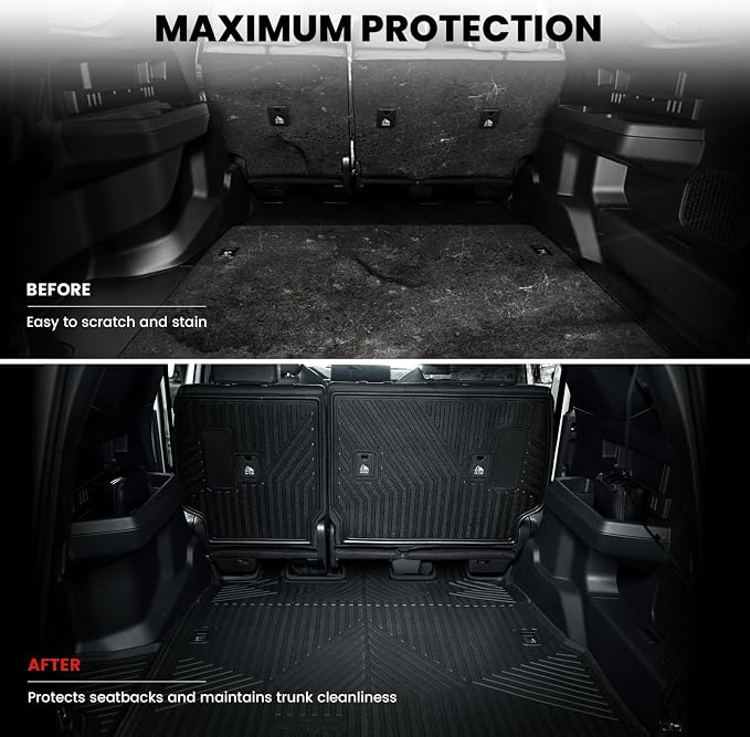 LASFIT Trunk Mat&Backrest Mat for Toyota 4Runner 2025-2026 5-Seater Gas Only(Not Fit Hybrid or 7-Seater), All Weather TPE Custom Fit Cargo Liner for 6th gen 4Runner SR5/TRD/Limited Cargo Mat