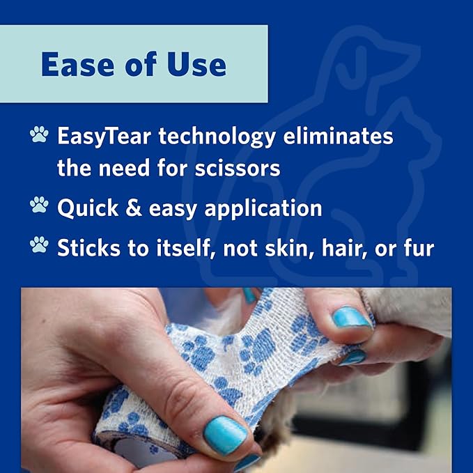 PetFlex Paw Pack – Flexible Self-Adhering Elastic Bandage for Wound Care – First Aid Wrap for Small Animals Like Dogs, Cats, and Other Pets - 2 inch, 6 Rolls