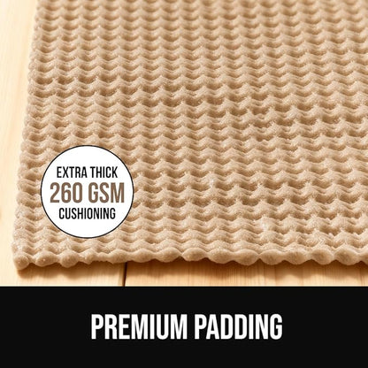 GORILLA GRIP Premium Dual Sided Extra Thick 2x4 Rug Gripper Pad for Hardwood Floors, Breathable Slip Resistant Pad Grips Under Carpet Area Rugs for Hard Surface Floor Protection, Easy Trim Mats, Beige