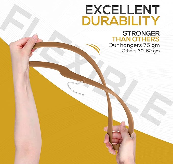 50 Pack New Premium Quality Velvet Hangers Ultra Thin Non Slip Adult Felt Space Saving Hangers for Closet Heavy Duty Coat Pants Jackets Dress Hangers 360° Swivel Hook Hold Upto 10 lbs Bronze