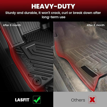 LASFIT Full Set Floor Mats for BMW X5 2019-2025 2026 PHEV(xDrive 50e), Not for Gas, All Weather TPE Custom Fit 1st&2nd Row&Seat Back Mat&Cargo Mat Car Mats & Trunk Liner(Only Fit 5 Seats), Black