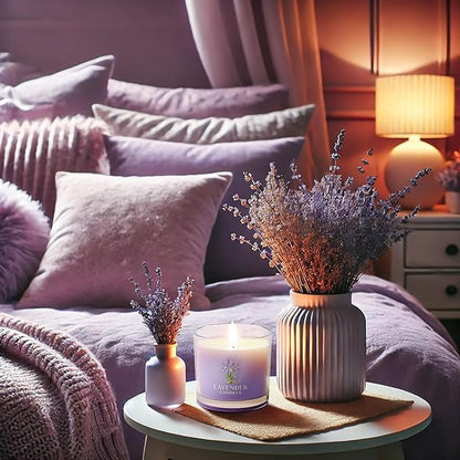 Lavender Candle, Scented Candles Gift Set for Stress Relief, 3 Votive Candles for Women and Men, Birthday Candle Gifts for Women, Christmas Candles for Women (Purple, 7 oz)