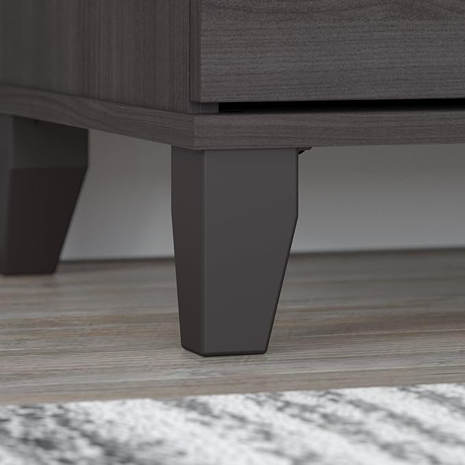 Bush Furniture Somerset 72W 3 Position Sit to Stand L Shaped Desk with Hutch in Storm Gray | Adjustable Height Table for Home Office