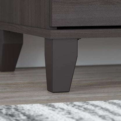 Bush Furniture Somerset 72W 3 Position Sit to Stand L Shaped Desk with Hutch in Storm Gray | Adjustable Height Table for Home Office