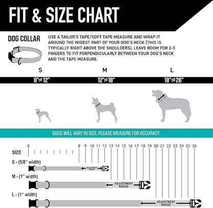 Wolfgang Heavy Duty, Adjustable Dog Collar with Quick Release Nylon Buckle for Walking & Training, RockyPeaks Print, Small