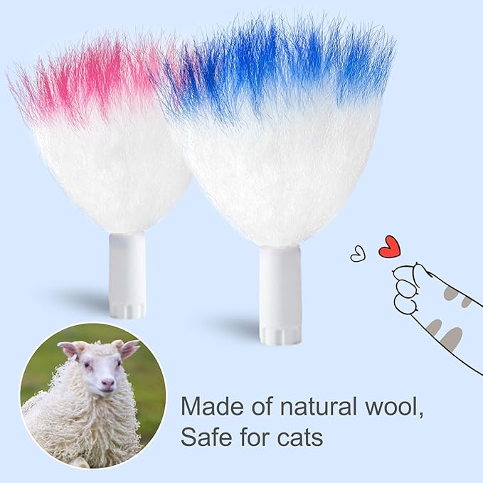 ORSDA 6Pcs Interchangeable Attachments Cat Feather Toys Replaceable Feathers and Fluffy Toy Accessories