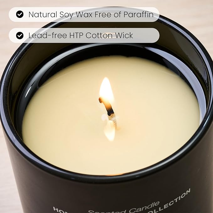 M&SENSE Natural Soy Candle| Linen Breeze | 5.3 oz | Minimalist Christmas Scented Candle for Relaxation, Gifting, Home Décor | for Bedroom, Office, Party Small