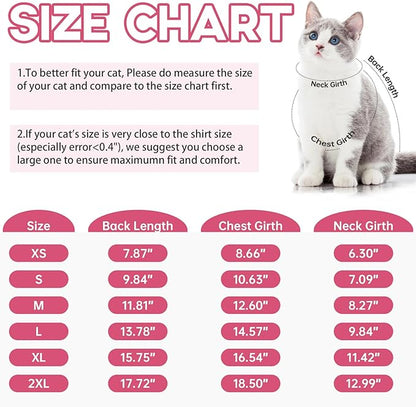 QBLEEV Sticky Hair Cat Clothes, Prevent Fur Shedding Shirts for Cats Only, Kitten Pajamas Costumes Outfits for Daily Wear Parties Photography, Anti-Shed Cat Onesie Recovery Suit for Cat or Small Dogs