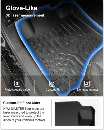 Kiwi Master Floor Mats for 2019-2026 Nissan Altima | Custom Fit, All Weather Car Mats, Heavy Duty TPE Floor Liners, Front & Rear 2 Row, Black