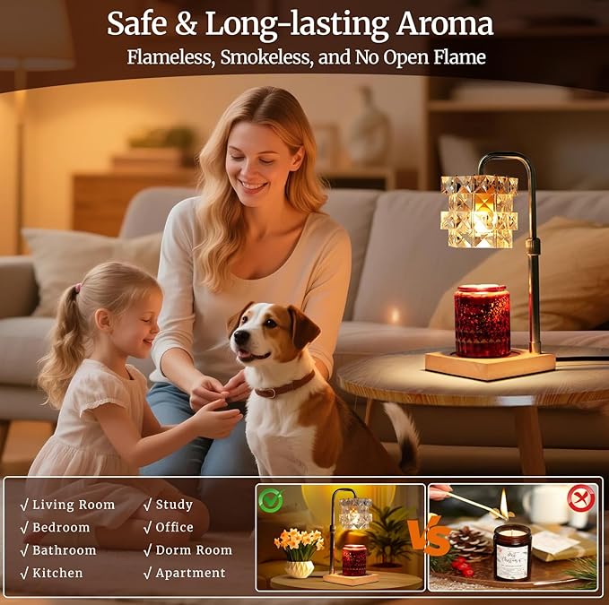 Candle Warmer Lamp with Timer - Electric Wax Warmer for Home Desk Decor, Birthday Gifts for Women Mom Men, House Warming Gifts New Home Kitchen Office Dorm