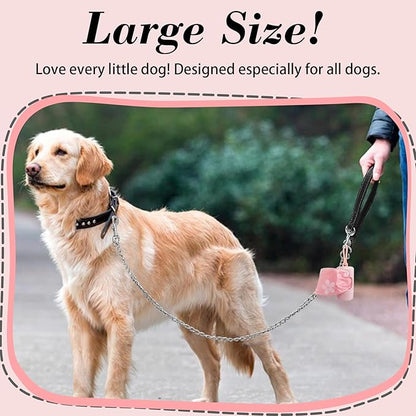 Cherry Blossom Scented Dog Poop Bags - 360 counts Pink Pet Waste Bags with Dispensers, Extra Large 13x9 Inch Leak-Proof Fragrance Bags for Dogs Walking and Cat Litter