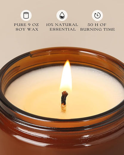 AOOVOO Hello Winter Candle - Large Pine Scented Soy Wax Aromatherapy Candle, 9 oz