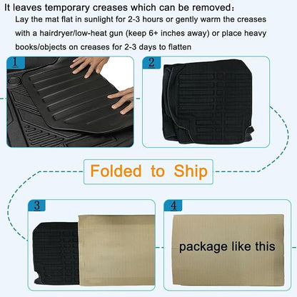 Aiqiying Floor Mats＆Cargo Liners Compatible with Toyota Camry 2018-2024 FWD Models, Non Hybrid or AWD，All Weather Waterproof Durable Custom-Fit Front Rear Full Set Carpet Protection TPE Accessories