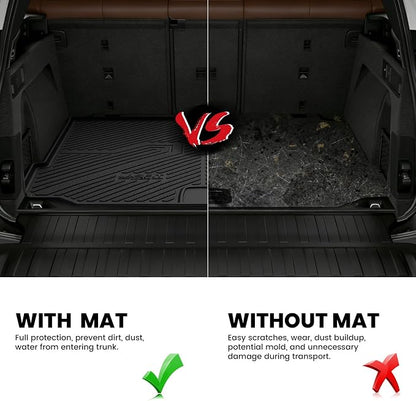 LASFIT Trunk Mat for BMW X5 2014 2015 2016 2017 2018, All Weather TPE Cargo Mats Custom Fit Cargo Liner Front & Rear Trunk Liner, Black