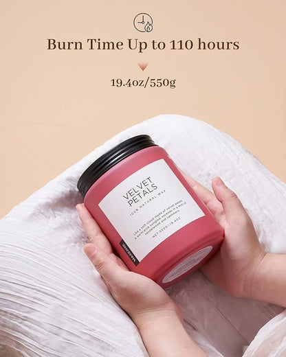 M&SENSE Sandalwood Floral Large Soy Candles for Home Scented, Organic Natural Soy Wax 19.4oz 110 Hour Long Lasting, Luxury Floral Scented Candle Gifts for Women