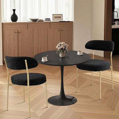 SoarFlash Kitchen Table and Chairs for 2, 24" Dining Table Set for 2 with Velvet Upholstered Chairs, 3 Piece Round Kitchen Table Set, Dining Room Table Set for Small Space, Apartment