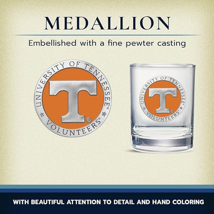 Heritage Pewter Tennessee Double Old Fashion | Double Rocks Glass 14 OZ for Liquor | Expertly Crafted Pewter Glass
