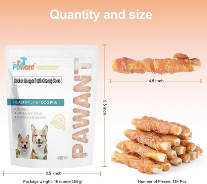 Dog Treats Biscuits Chicken and Teeth Cleaning Sticks Puppy Training Treats 1 lb/454g