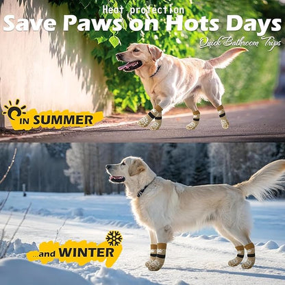 EXPAWLORER Anti Slip Dog Socks to Prevent Licking Paws, Dog Shoes for Hot Pavement, Dog Booties for Small Medium Large Senior Dogs, Traction Control Boots & Paw Protectors for Hardwood Floors