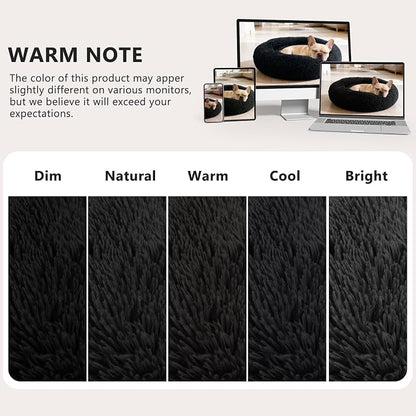 MIXJOY Orthopedic Dog Bed Comfortable Donut Cuddler Round Pet Beds Ultra Soft Washable Dog and Cat Cushion (20''/23''/30'') (27'', Black)