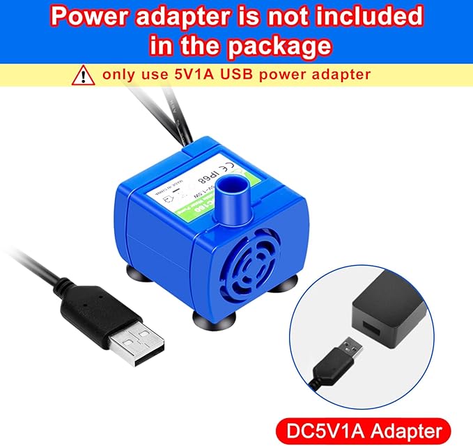 Cat Water Fountain Pump, Pet Water Fountain Pump Compatible Motor, DR-DC160 for Cat Drinking Fountain Cat Water Dispenser Replacement (Pump)