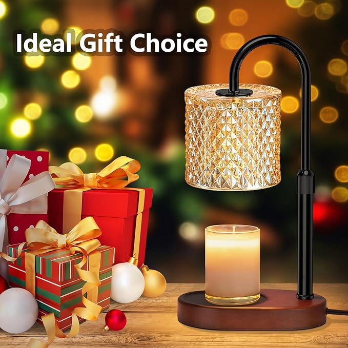 Electric Candle Lamp Warmer with Timer Dimmer Adjustable Height,Gifts for Women and Men,Vintage Home Decor
