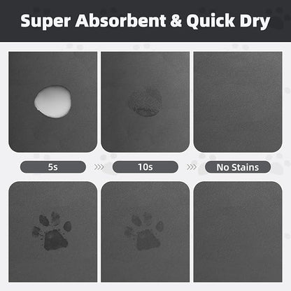 PADOOR Pet Feeding Mat-Absorbent Dog Mat for Food and Water Bowl-No Stains Easy Clean Dog Food Mat-Quick Dry Water Dispenser-Puppy Supplies Accessories