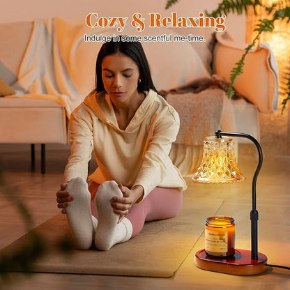 Candle Warmer Lamp with Candle Melter, Electric Candle Lamp Warmer, with Timer & Dimmer Height Adjustable Scented Candles, Mother's Day Christmas Gift for Mom, Candle Warmer Lamp Bulbs for Home Deco