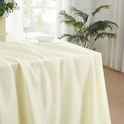 Rectangle Tablecloths 60x120 Inch 6 Pack Ivory Tablecloth for 6ft Washable Decorative Linen Polyester Table Cloths for 8ft Dining Table Banquets Buffet Parties and Wedding