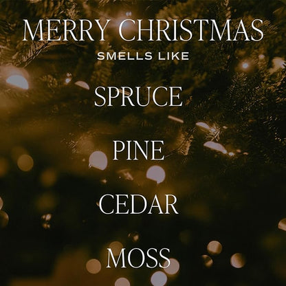 Sweet Water Decor Merry Christmas Scented Candles - Christmas Stocking Stuffers Soy Candles with Cypress & Lemon Scent - Christmas Candles with 40 Hours Burn Time - 9Oz Gold Lid Clear Jar Wax Candles