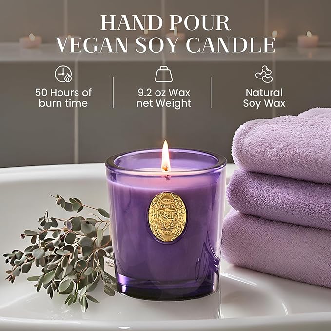 M&SENSE Natural Strong Soy Candle | Berry Rose & Purple | 9.2 oz, 50H Burn Time | Luxury Scented Candle for Relaxation, Gifting, Home Décor | Ideal for Bedroom, Office, Party Ambiance