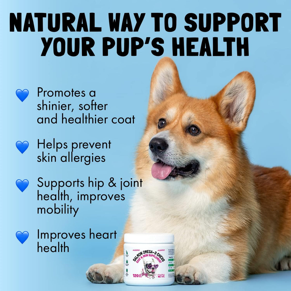Omega 3 Alaskan Salmon Oil Treats for Dogs 30 Fish Oil Chew Supplement Skin and Coat Allergy and Itch Relief Hip & Joint Health Brain Shedding Hot Spots Treatment Omega 3 6 9 EPA & DHA Fatty Acids
