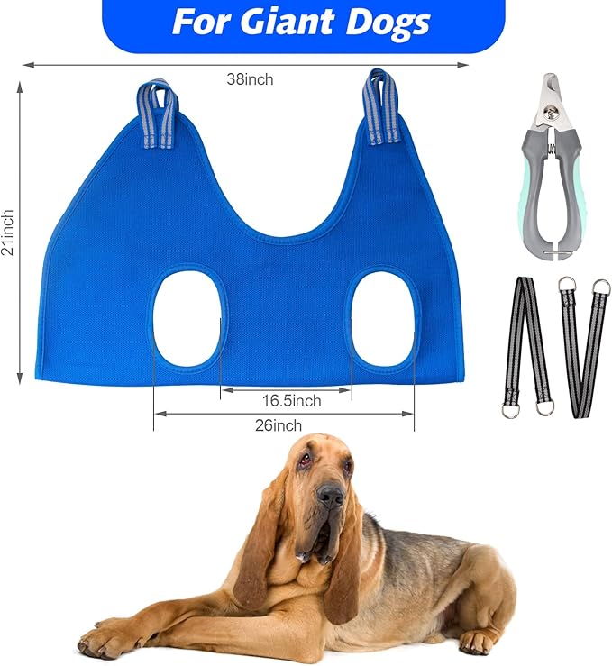 Pet Grooming Hammock for XXL Large Dogs with Nail Clippers/Nail Trimmers/Grooming Scissors, Dog Grooming Harness for Nail Trimming, Pet Grooming Sling Helper