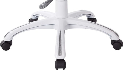 Office Star Ventilated Manager's Office Desk Chair with Breathable Mesh Seat and Back, White Base, White