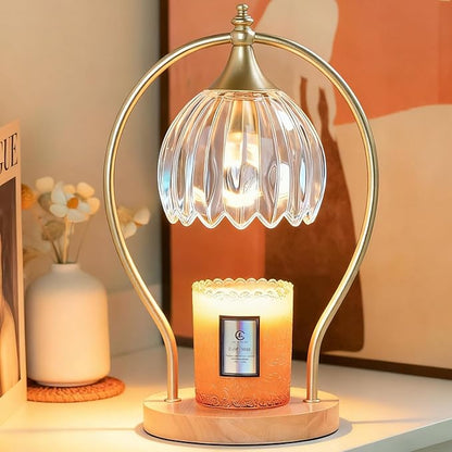Candle Warmer Lamp with Timer - Dimmer Electric Candle Warmer for Jar Candles - Wax Warmer Unique Birthday Gifts for Women Mom House Warming Gifts New Home Room Decor