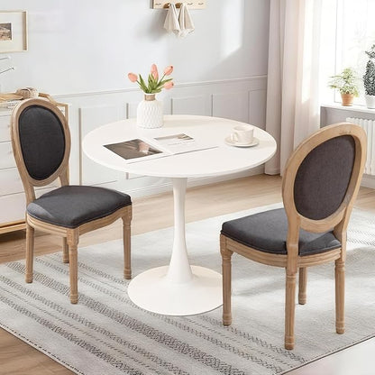 SoarFlash Kitchen Table and Chairs for 2, 31.5" Dining Table Set for 2 with French Dining Chairs, 3 Piece Round Kitchen Table Set, Dining Room Table Set for Small Space, Apartment