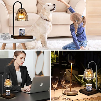 Candle Warmer Lamp, Top-Down Electric Candle Warmer with Timer, Dimmable Jar Candle Melter for Scented Wax