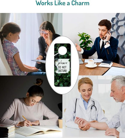 Do Not Disturb Door Hanger Sign, 2 Pack (Printed on Both Sides), 9.3″x3.5″ PVC Plastic, Please Do Not Disturb Sign for Home, Office, Hotel, Bathroom, Bedroom, Counseling, Therapists, Clinic, Botanical