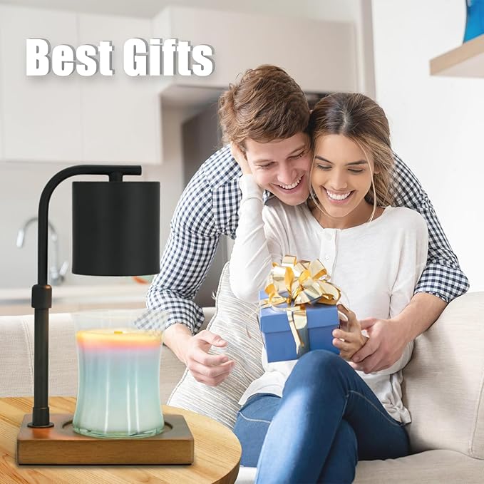 Candle Warmer Lamp Timer for Women Mom, House Warming Gifts New Home Decor, Modern Farmhouse Decor, Candle Warmer for All Jar Candles with 2 Bulb Black 02