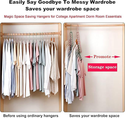 Closet Organizers and Storage,College Dorm Room Essentials,Pack of 10 Multifunctional Organizer Magic Space Saving Hangers with 9 Holes Storage Organization for Wardrobe Closet