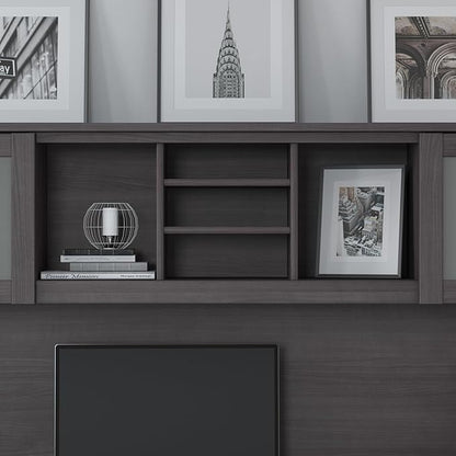Bush Furniture Somerset 72W L Shaped Desk with Hutch in Storm Gray