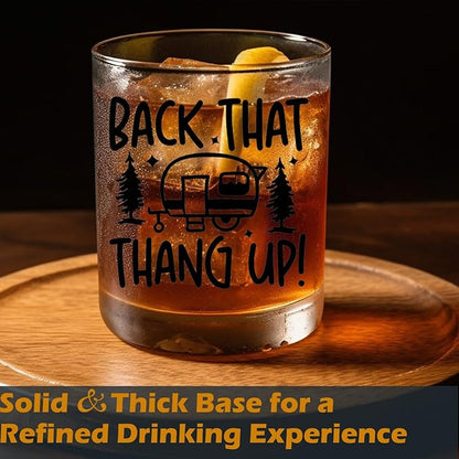 Funny Camping Gifts Old Fashioned Whiskey Glasses, Camper Gifts for Rv Owner, Rv Traveler Gift 10 oz Rocks Barware Cup for Cocktail Drinks Scotch Bourbon Liquor