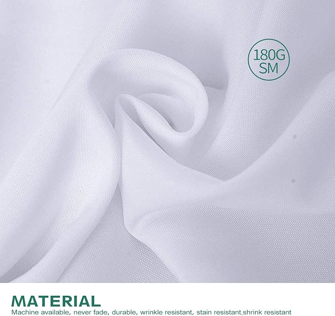 Surmente White Tablecloth for Round Tables, 108-inch Round Table Cloths for Weddings, Banquets, or Restaurants